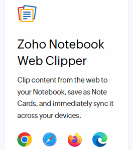 Zoho Notebook Web Clipper