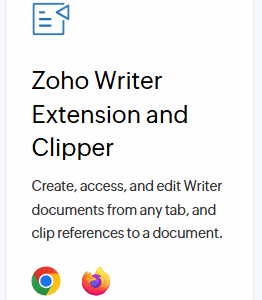 Zoho Writer Extension and Clipper