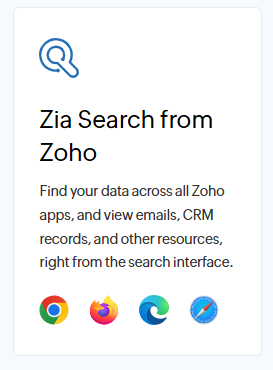 Zia Search from Zoho